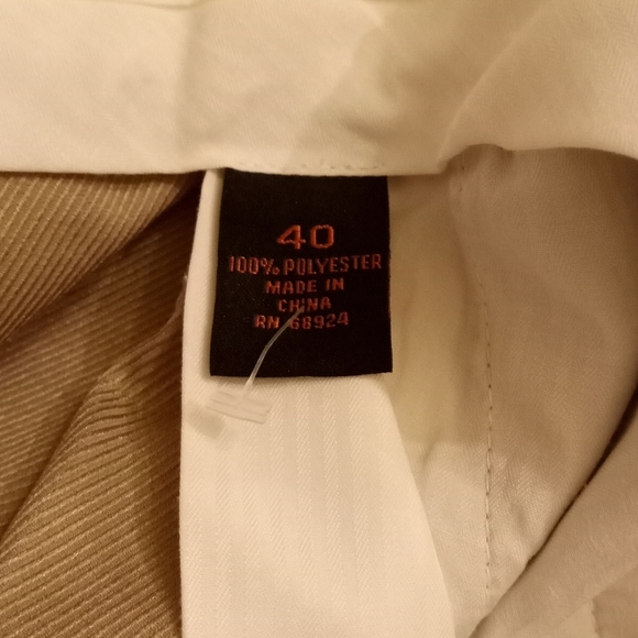 6a by Axis Slacks Khaki Fine Corduroy Pleated Front Size 40/32" inseam - Picture 8 of 9